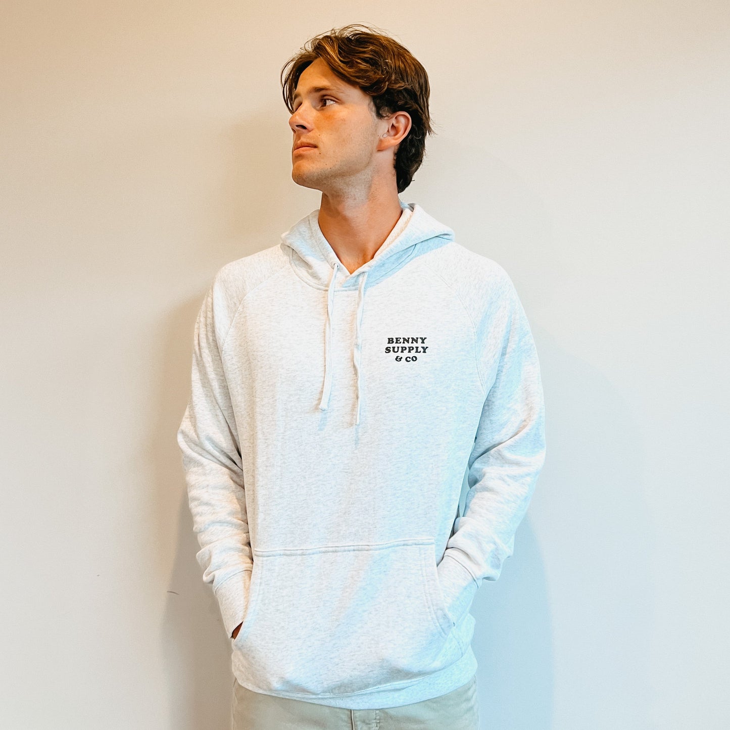 Unisex Benny Hood - White Marle