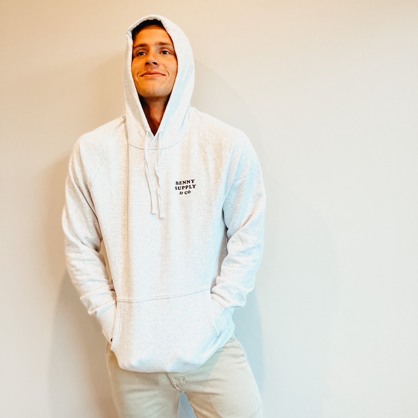 Unisex Benny Hood - White Marle