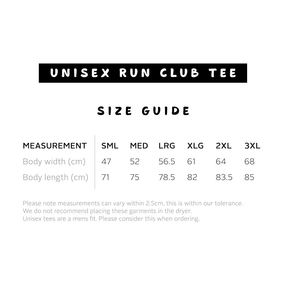 Unisex Run Club Tee - Natural/Blue