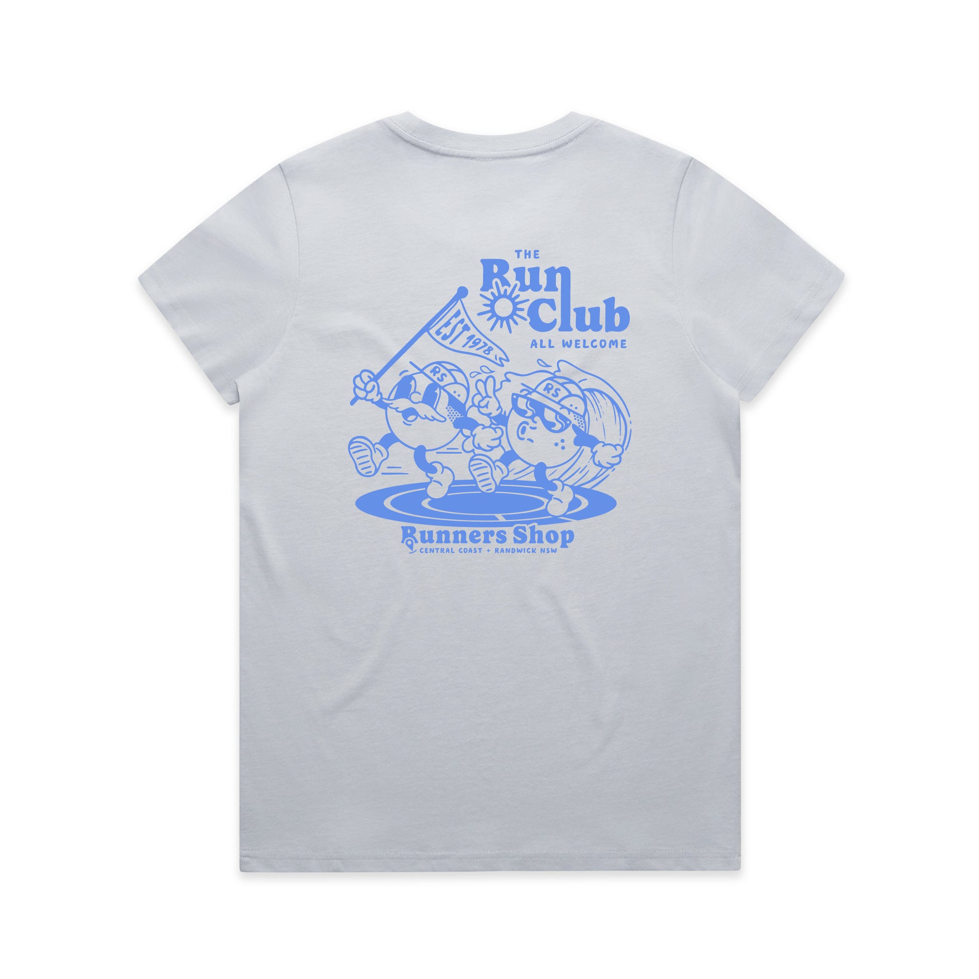 Womens Run Club Tee Powder/Blue – Benny Supply Co