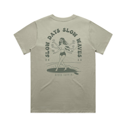 Womens Slow Days Tee - Eucalyptus