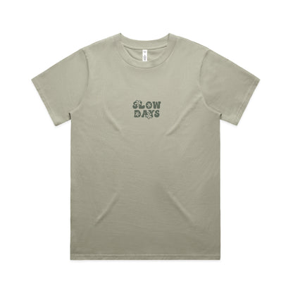 Womens Slow Days Tee - Eucalyptus